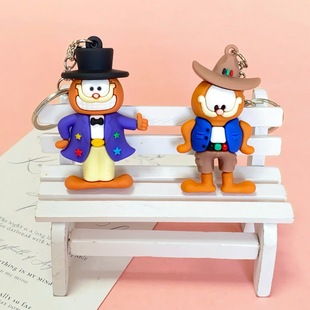 创意可爱加菲猫卡通玩偶钥匙扣情侣包包挂饰地推培训小礼品挂件