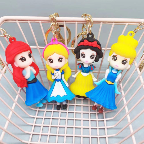 卡通动漫PVC软胶公主钥匙挂件汽车包包配饰学生小礼品蛋糕配饰