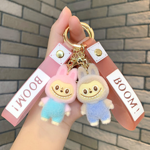 卡通绒面动漫植绒小绵羊钥匙扣挂件动漫书包挂饰学生礼品礼物