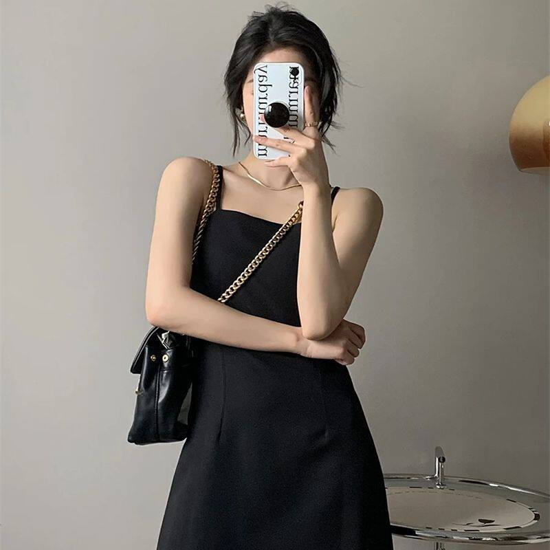 黑色西装裙吊带裙女2026春夏小个子内搭打底短裙短款连衣裙小黑裙