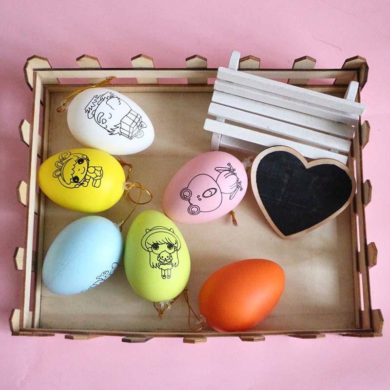 儿童中性手工上色彩绘涂鸦玩具鸡蛋复活节彩蛋仿真模型 彩色 印刷
