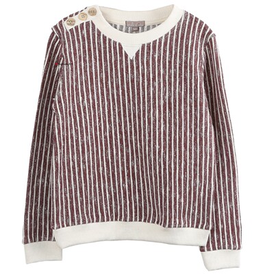 法国竖条纹柔软休闲风卫衣特价