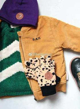 正品特价 西班牙tinycottons男女童复古时尚姜黄色灯芯绒夹棉夹克