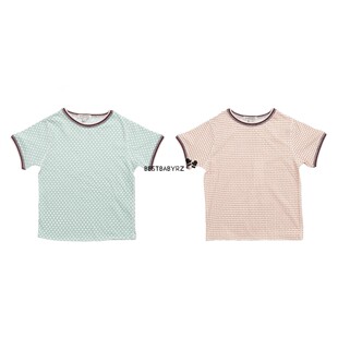 特价CBC 英国CARAMEL春夏新品 男女童糖果色柔软格纹短袖T恤 推荐