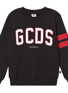 意大利GCDS女童横条纹时尚卫衣