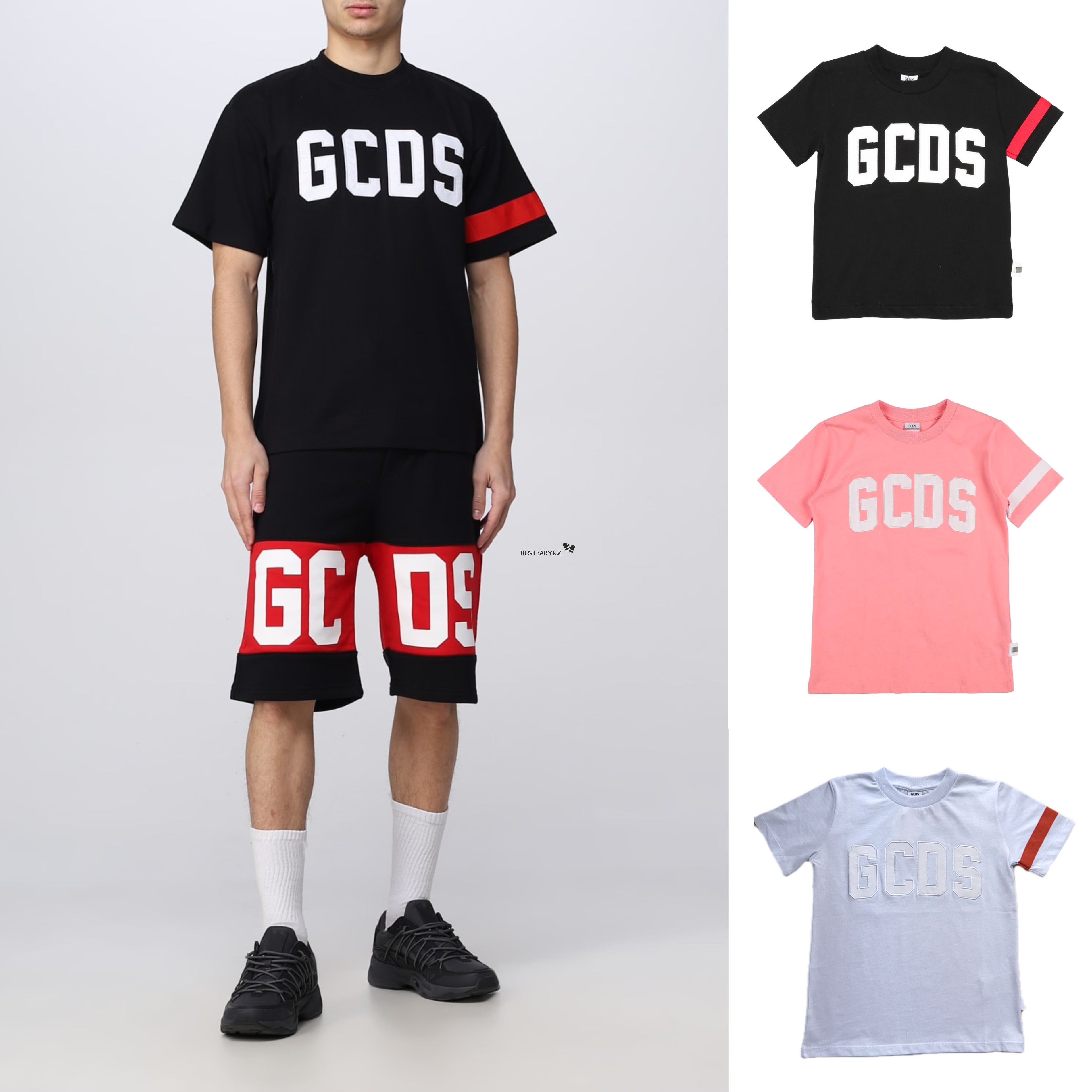 男女童徽标3色短袖T恤gcds潮流图片