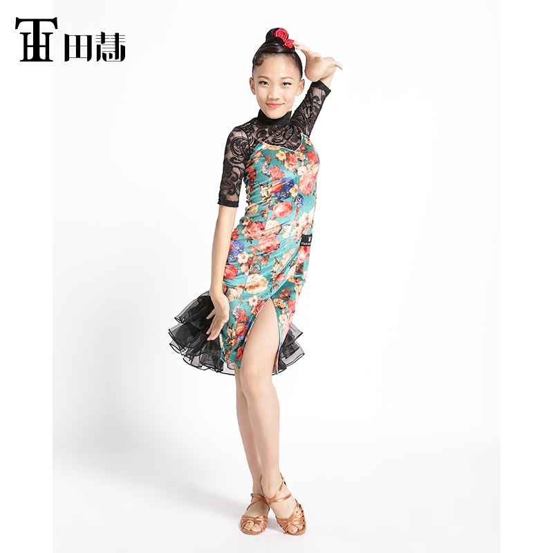 美诗美童田慧表演裙中国风拉丁舞