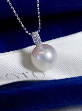 PT900铂金竖条吊坠空托9-10mm珍珠DIY配件锆石镶嵌简约风日常百搭