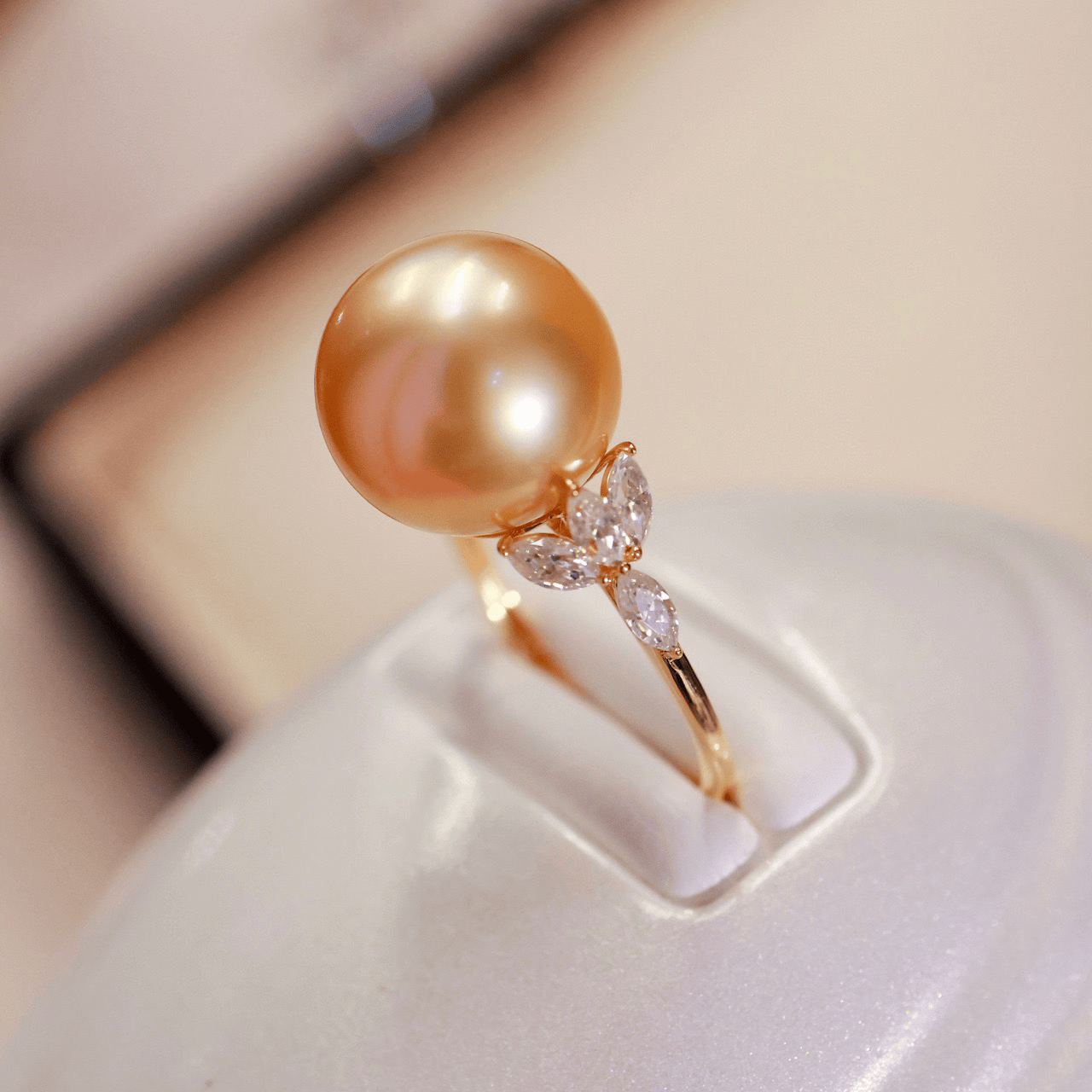 简约大气圆形莫桑石白金戒指配件