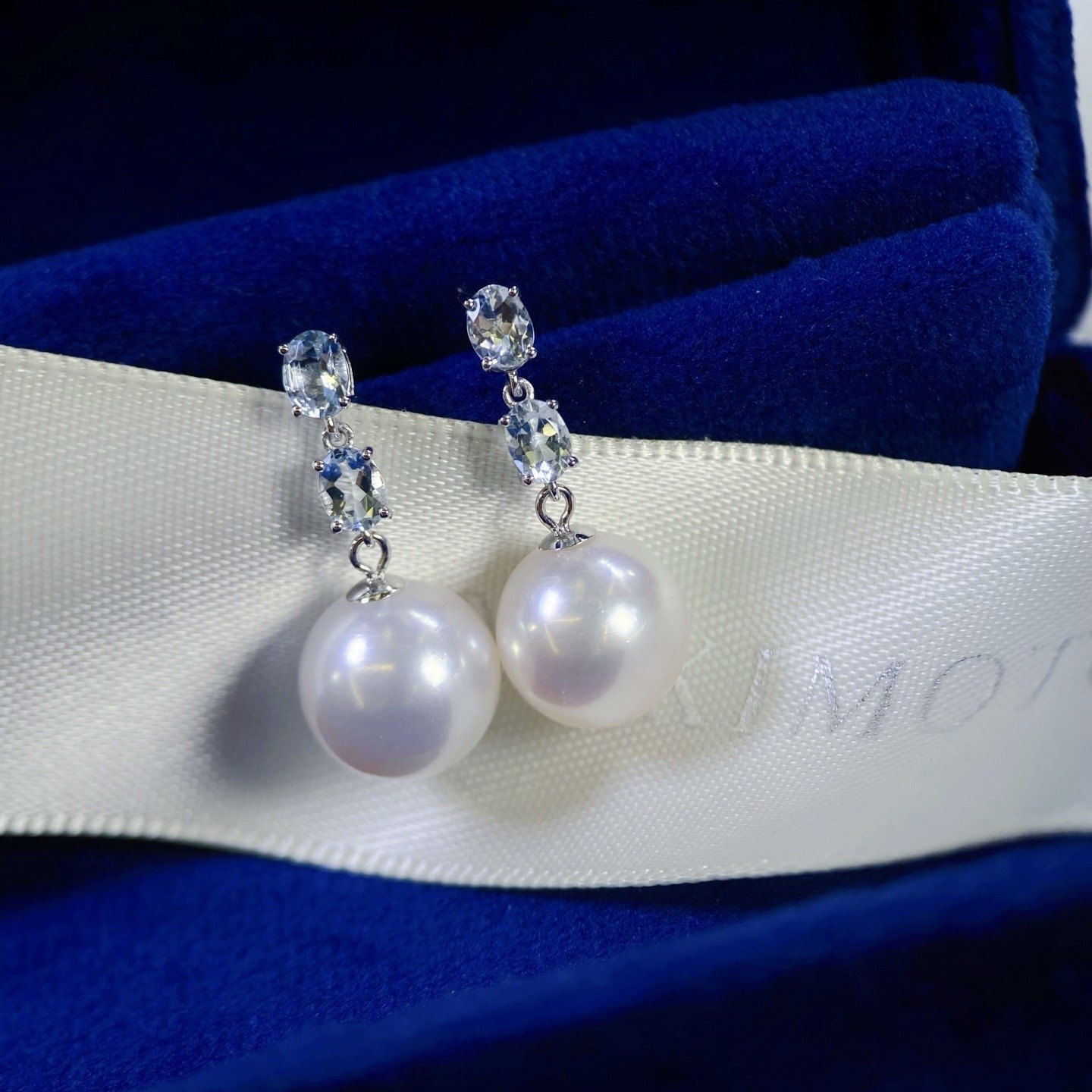 PT900铂金海蓝宝配件8-11mm天然海水珍珠DIY耳钉空托清澈透亮清新,珠宝/钻石/翡翠,耳饰,淘宝优惠券,粉丝福利购,淘宝优惠卷