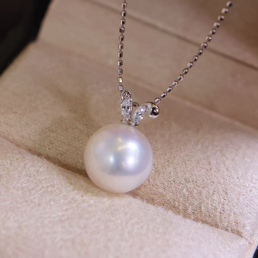 铂金PT900锆石9-12mm海水珍珠吊坠配件可爱兔耳马眼锆裸珠diy空托,珠宝/钻石/翡翠,颈饰,淘宝优惠券,粉丝福利购,淘宝优惠卷