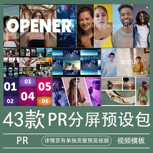PR分屏预设插件视频剪辑vlog三四六九宫格多屏创意效果模板素材