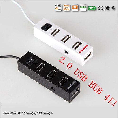 普纳达2.0 带开关USB HUB 扩展器usb接口一分四手机键盘鼠标网卡