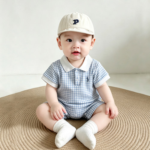夏季薄款POLO领婴儿衣服