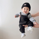 ins韩版 春装 男宝宝假两件背带连体衣超洋气哈衣外出爬服婴儿衣服