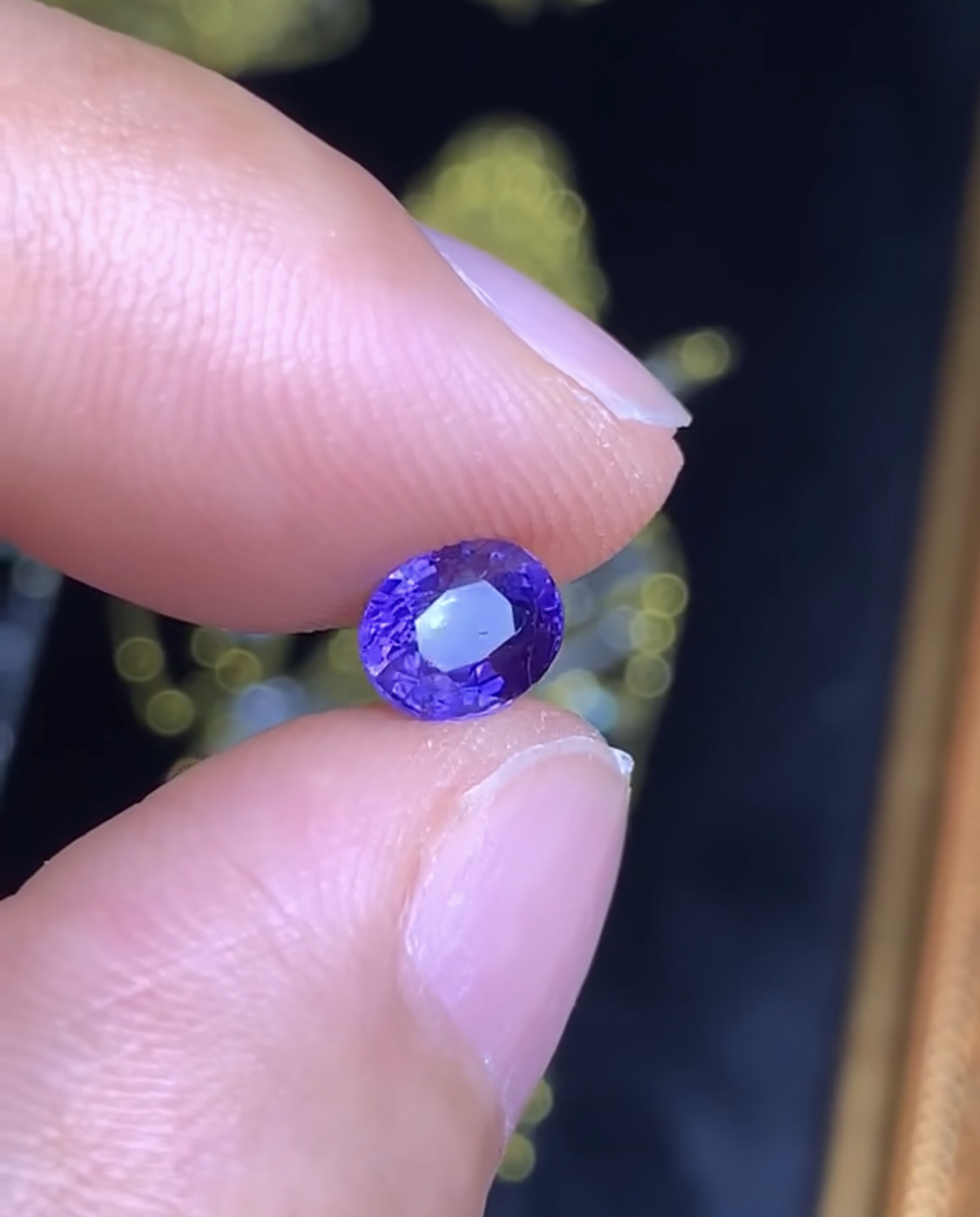 海外矿区捡漏 1.08克拉 斯里兰卡天然无烧长春花色蓝宝石（1202）