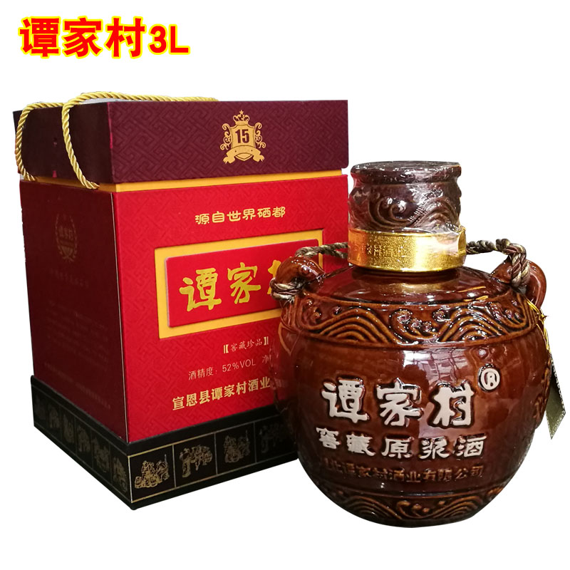 湖北谭家村窖藏酒6斤坛装礼盒清香型白酒包邮 恩施土家特产苞谷酒