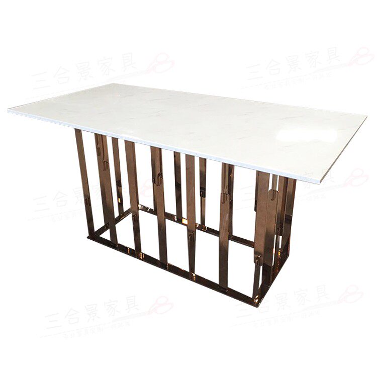 轻奢天然大理石餐桌简约不锈钢镀色方桌休闲餐台样板间摆桌子647在类目 住宅家具, 桌类, 餐桌中 - 来自Buy2taobao.com提供专业的淘宝代购服务