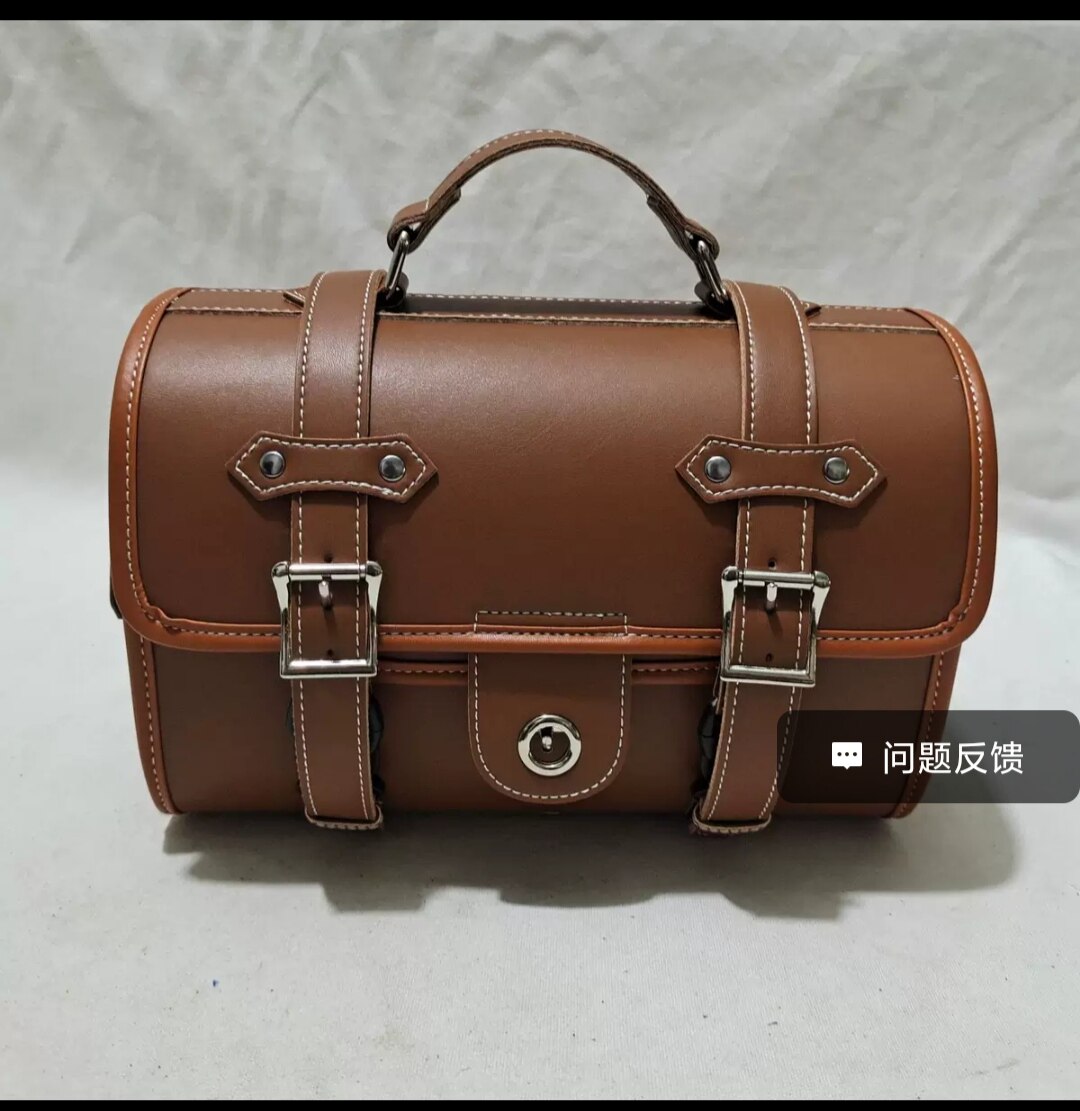LONGJIA 빅토리아 모나리자 스쿠터에 적합 수정된 복고풍 가죽 수하물 가방 반 헬멧 전체 헬멧 꼬리 가방