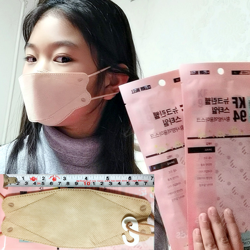 Cleanwall小号卡其色韩国KF94口罩3D立体4层防护儿童3-11岁一片装