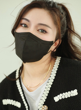 黑色张娜拉明星同款显瘦韩国KF94口罩4层3D立体防护独立装女士L码