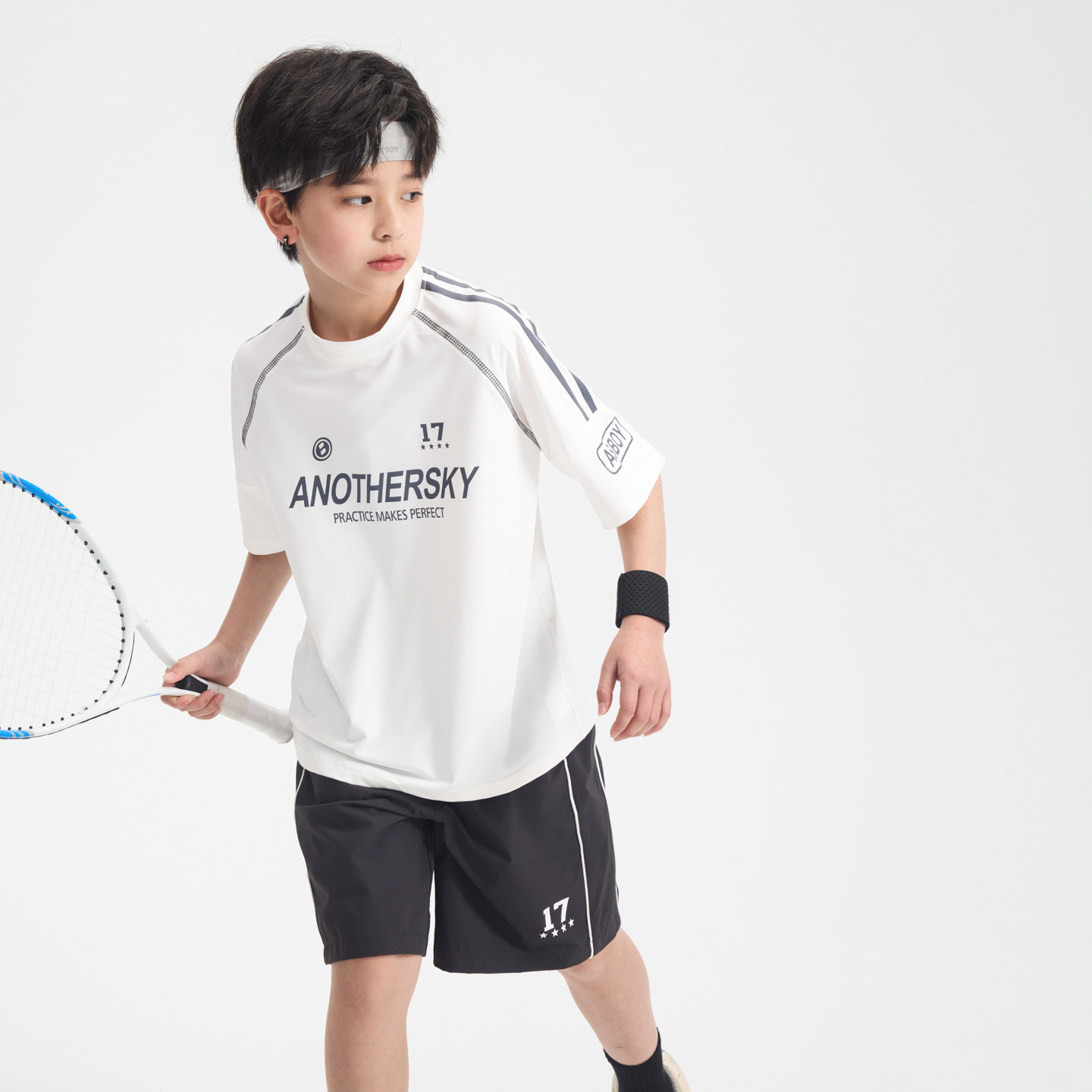男童夏季速干羽毛球短袖队服套装