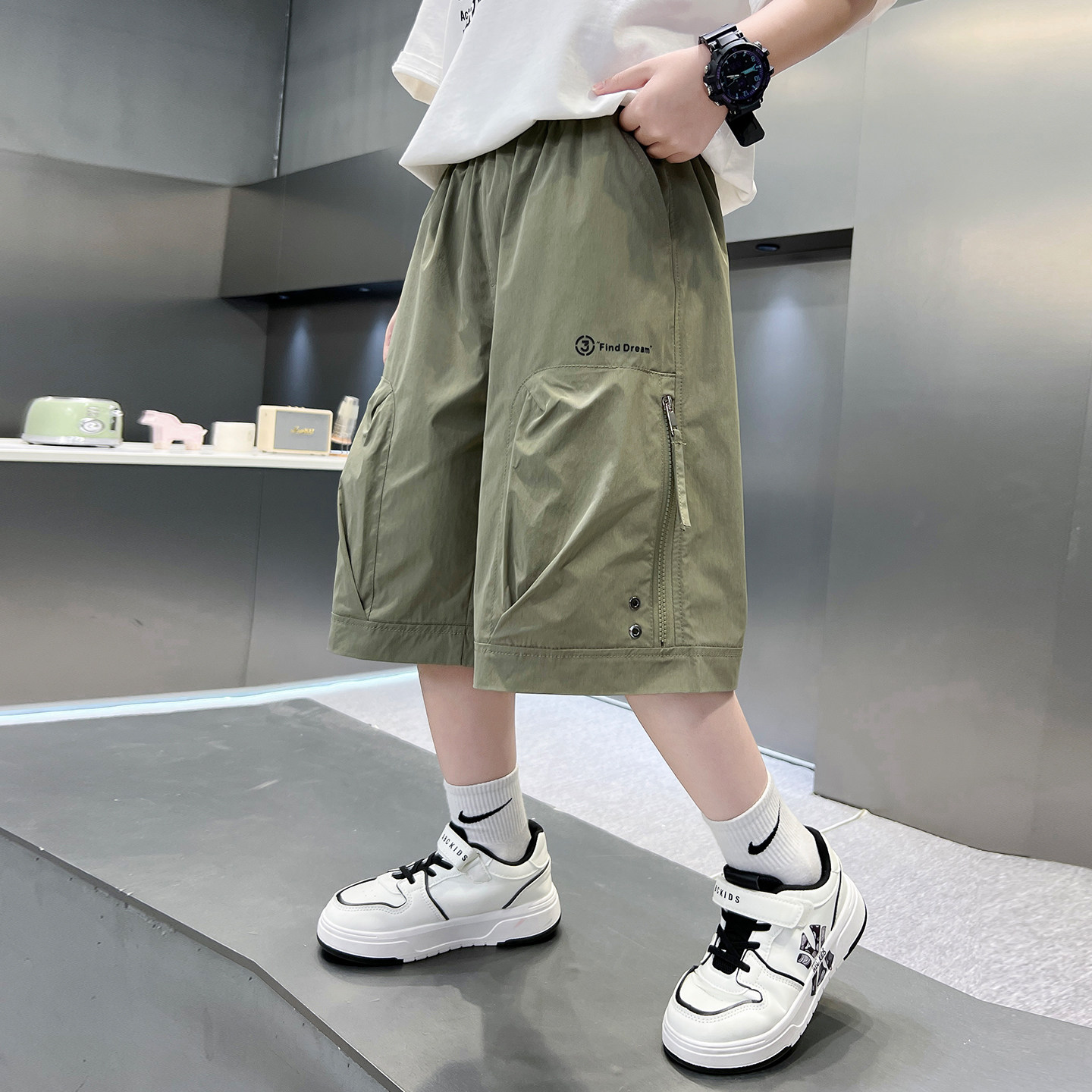 男童夏季薄款直筒休闲短裤2026新款中大童儿童夏装工装裤五分中裤