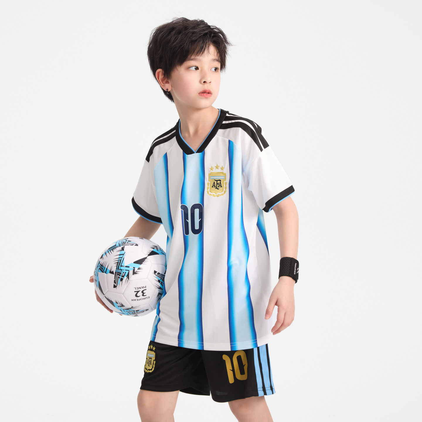 男童儿童足球服梅西皇马c罗球衣运动服套装夏季速干比赛训练队服