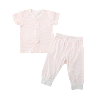 bibibest儿童家居服套装夏季纯棉短袖长裤男女宝宝衣服居家