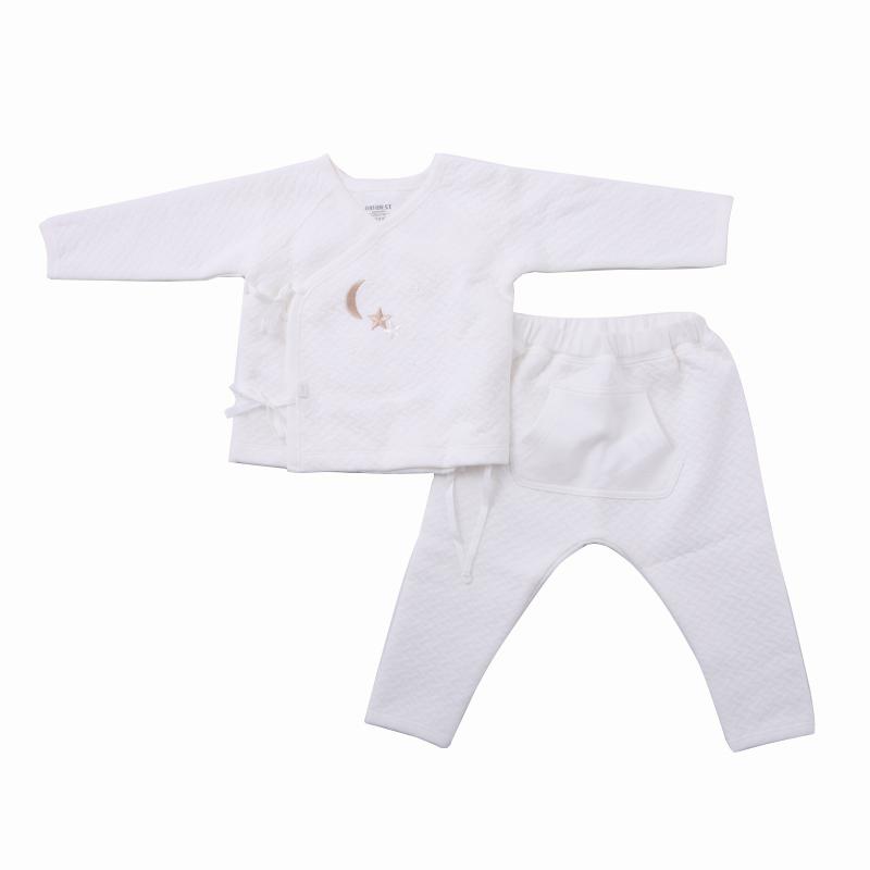 BIBIBSET宝宝夹丝棉绑带和尚服内衣套装婴儿衣服纯棉A类春秋