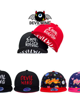 韩国devilwing儿童帽子男女棒球帽宝宝遮阳帽软帽檐鸭舌帽防晒帽