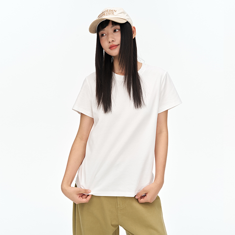 日月和风四色t恤宽松显瘦新疆长绒棉百搭百搭短袖女