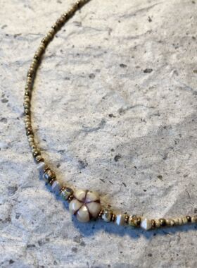 茵娜原创【奶茶时光】轻奢复古毕加索琉璃串珠手作项链 小众设计