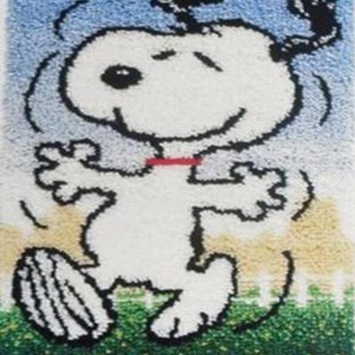 学生手工DIY毛线段段绣史努比卡通动物地毯坐垫椅垫材料包