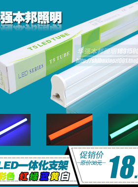 T5 LED一体化支架灯 彩色led灯管 红色绿色蓝色黄色白色支架灯