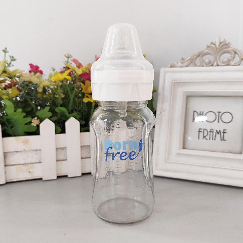 【样品特价】美国Born Free婴儿宽口径玻璃防胀气奶瓶260ml