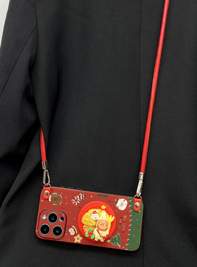 白色圣诞星星人适用苹果17Air手机壳iphone16promax卡通15pro新款14/13磁吸支架max保护套15女16pro全包防摔