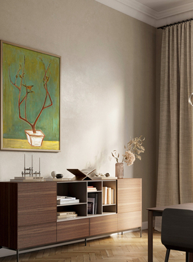 法式中国风SANYU常玉的画梅花喜鹊盆栽手绘油画客厅书房大幅挂画