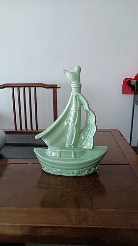 一帆风顺景德镇陶瓷酒瓶2斤装空瓶帆船摆件酒柜店铺装饰品摆设