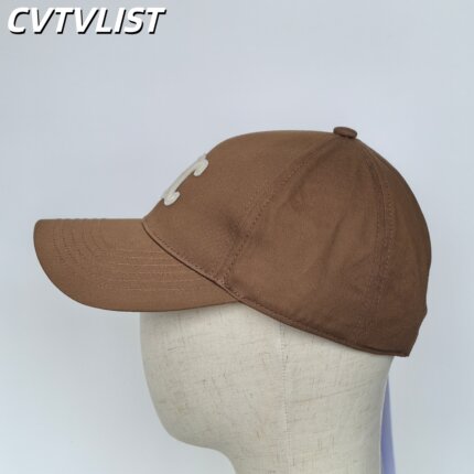Lisa同款凯旋门棕色C家鸭舌帽棒球帽刺绣硬顶遮阳帽CVTVLIST