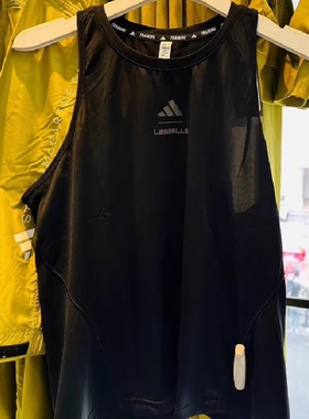 阿迪达斯Les Mills联名女子聚酯纤维速干透气健身训练背心 IX7982