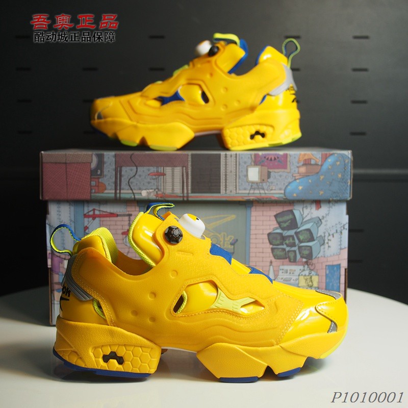 Reebok锐步Insta Pump Fury 小黄人联名男女充气增高休闲鞋FY3404