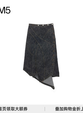 J1M5买手店 RIZ POLI 24秋冬新品 侧开叉牛仔长裙 设计师品牌