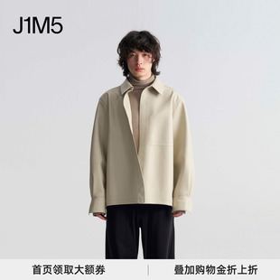 J1M5买手店 STRUCTURA 24AW 皮质无扣衬衫夹克 设计师品牌