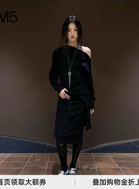 J1M5买手店 Ann Demeulemeester 26早春 斜裁露肩连衣裙 设计师