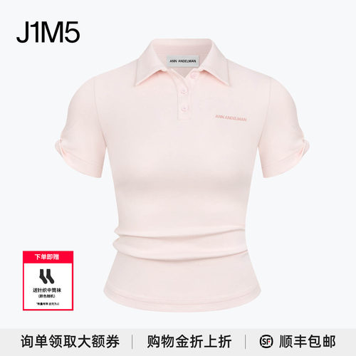 夏季粉色POLO衫女短袖翻领减龄