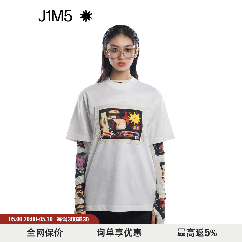 J1M5买手店 KIJUN贴画T恤短袖春夏设计师款印花新品授权女-封面