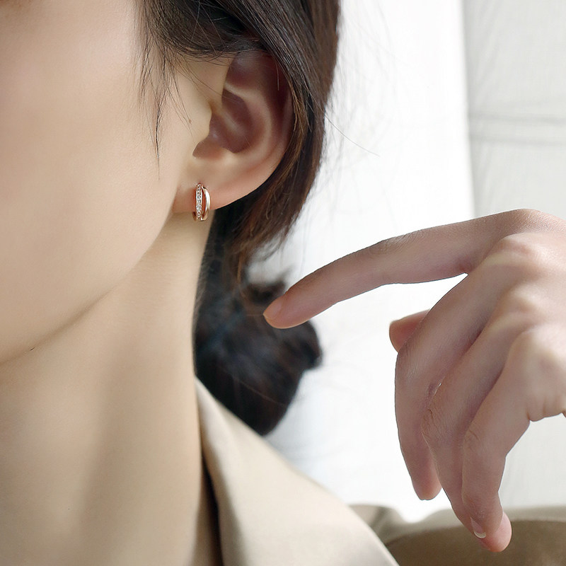 耳钉女纯银耳环2021年新款潮彩金耳圈耳扣2022睡觉免摘玫瑰金耳饰|ruв категории Украшения,ювелирные изделия, серьга, серьги - от Buy2taobao.com для оказания профессиональной услуги покупки агента Taobao