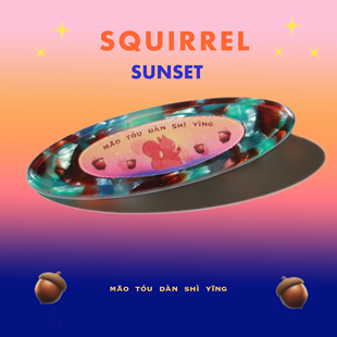 猫头但是鹰原创会动的发夹松鼠醋酸发夹边夹创意礼物