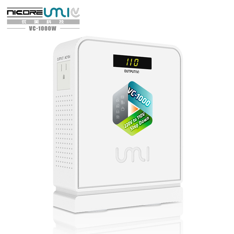 优美1000W纯铜变压器220v转110v100v防跳闸防烧机电压转换器家用